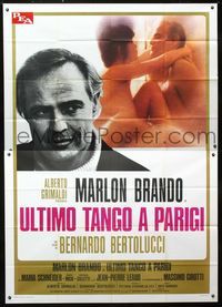 2b131 LAST TANGO IN PARIS Italian 2p '73 Bernardo Bertolucci, sexiest image of Brando & Schneider!