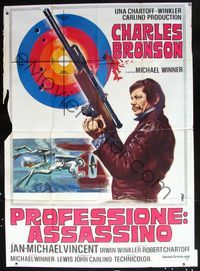 2b148 MECHANIC Italian 2panel '72 different art of Bronson with huge rifle & scuba divers by Avelli!