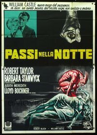 2b153 NIGHT WALKER Italian two-panel poster '65 William Castle, Barbara Stanwyck, cool horror art!
