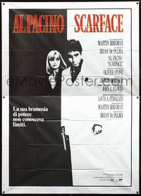 2b168 SCARFACE Italian two-panel '83 Michelle Pfeiffer with full-length Al Pacino as Tony Montana!