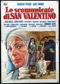 2b177 SINFUL NUNS OF SAINT VALENTINE Italian two-panel '74 art of sexy nun punished by priest!