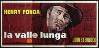2b010 RED PONY Italian three-panel poster '73 cool huge artwork image of Henry Fonda by Enzo Nistri!