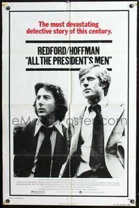2c053 ALL THE PRESIDENT'S MEN one-sheet movie poster '76 Dustin Hoffman, Robert Redford