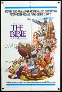 2c117 BIBLE 1sheet '67 La Bibbia, John Huston as Noah, Stephen Boyd as Nimrod, Ava Gardner as Sarah