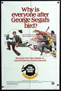 2c131 BLACK BIRD one-sheet '75 George Segal, Maltese Falcon parody, great art by Drew Struzan!