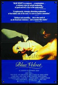 2c145 BLUE VELVET one-sheet '86 directed by David Lynch, sexy Isabella Rossellini, Kyle McLachlan