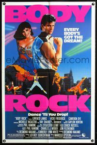 2c149 BODY ROCK one-sheet poster '84 Lorenzo Lamas & Vicki Frederick break-dancing in New York!