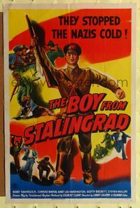 2c156 BOY FROM STALINGRAD 1sh '43 art of the heroic WWII Russian youths who stopped the Nazis cold!