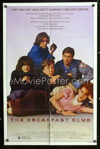 2c160 BREAKFAST CLUB one-sheet poster '85 John Hughes, Emilio Estevez, Molly Ringwald, cult classic!
