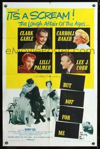 2c183 BUT NOT FOR ME one-sheet poster '59 Clark Gable, Carroll Baker, Lilli Palmer, Lee J. Cobb