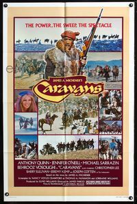 2c196 CARAVANS one-sheet poster '78 Anthony Quinn, Jennifer O'Neill, written by James A. Michener!