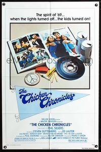 2c211 CHICKEN CHRONICLES one-sheet poster '77 Steve Guttenberg, Phil Silvers, the spirit of '69!