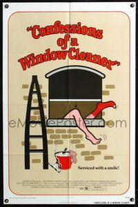 2c242 CONFESSIONS OF A WINDOW CLEANER 1sh '74 great sexy artwork of every window cleaner's fantasy!
