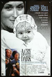 2c269 CRY IN THE DARK int'l 1sh '88 Meryl Streep's baby is eaten by dingos, Sam Neill, true story!