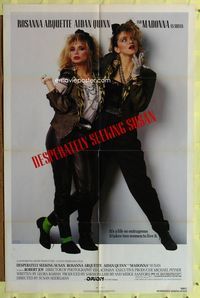 2c293 DESPERATELY SEEKING SUSAN 1sh '85 bad Madonna & Rosanna Arquette are mistaken for each other!