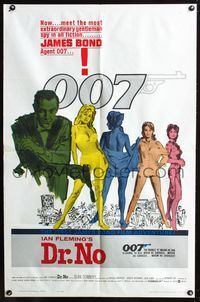 2c003 DR. NO yellow smoke 1sh '62 Sean Connery is extraordinary gentleman spy James Bond 007!
