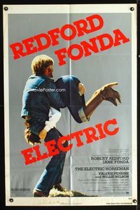 2c321 ELECTRIC HORSEMAN one-sheet '79 great image of Robert Redford & Jane Fonda, Sydney Pollack