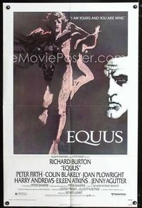 2c327 EQUUS one-sheet poster '77 Richard Burton, Peter Firth, Colin Blakely, cool Bob Peak art!