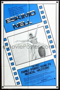 2c331 ESKIMO NELL one-sheet '75 art of super sexy barely dressed Anna Quayle straddling igloo!