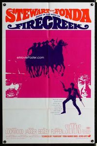 2c349 FIRECREEK one-sheet movie poster '68 James Stewart & Henry Fonda meet in the heat of it all!