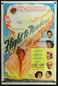 2c354 FLIGHT TO NOWHERE 1sheet '46 Atomic Power brought disaster to those who killed to possess it!