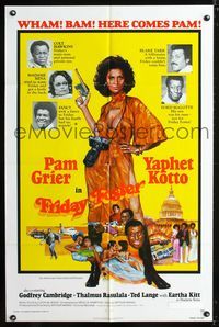 2c364 FRIDAY FOSTER one-sheet movie poster '76 artwork of sexiest Pam Grier with gun and camera!