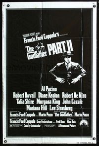 2c387 GODFATHER PART II one-sheet poster '74 Al Pacino in Francis Ford Coppola classic crime sequel!