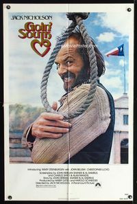 2c388 GOIN' SOUTH one-sheet poster '78 great image of Jack Nicholson by hanging noose in Texas!