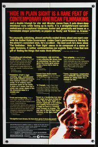 2c423 HIDE IN PLAIN SIGHT reviews one-sheet poster '80 close image of star & director James Caan!
