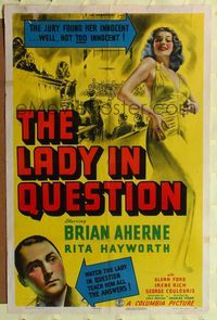 2c024 LADY IN QUESTION 1sh '40 the jury found sexiest Rita Hayworth innocent, but not TOO innocent!