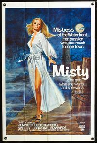 2c492 MISTY one-sheet movie poster '76 Joseph W. Sarno, art of sexiest full-length Jennifer Welles!