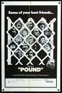 2c540 POUND one-sheet poster '70 Robert Downey's really bizarre black comedy with people as dogs!