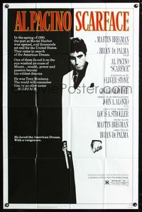 2c559 SCARFACE one-sheet movie poster '83 Al Pacino as Tony Montana, Brian De Palma, Oliver Stone