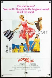 2c575 SOUND OF MUSIC one-sheet movie poster R73 classic artwork of Julie Andrews by Howard Terpning!
