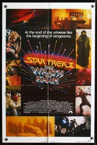 2c581 STAR TREK II one-sheet movie poster '82 The Wrath of Khan, Leonard Nimoy, William Shatner