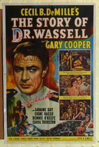 2c585 STORY OF DR. WASSELL 1sheet '44 close up art of heroic soldier Gary Cooper, Cecil B. DeMille