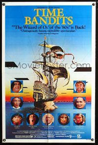 2c606 TIME BANDITS one-sheet poster R82 John Cleese, Sean Connery, art by director Terry Gilliam!