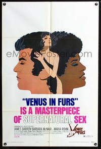2c624 VENUS IN FURS style B 1sh '70 Jess Franco's masterpiece of supernatural sex, really cool art!