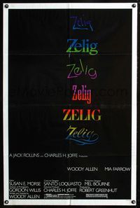 2c637 ZELIG one-sheet movie poster '83 wacky Woody Allen mockumentary!