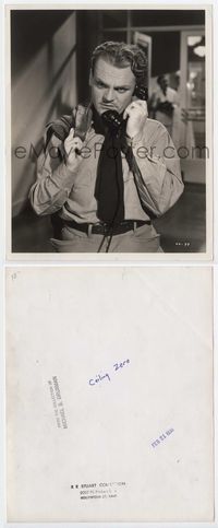 2d055 CEILING ZERO 8x10 still '35 great close up of James Cagney on phone with jacket on shoulder!