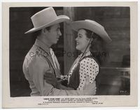 2d056 CHECK YOUR GUNS 8x10.25 movie still '47 romantic close up of Eddie Dean & pretty Nancy Gates!