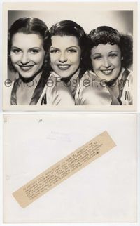 2d093 GIRLS CAN PLAY 8x10 '37 sexy Rita Hayworth, Jacqueline Wells & Patricia Farr by A.L. Schafer!
