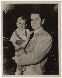 2d095 GLENN FORD & SON 8x10.25 c1949 great close up of proud father holding son Peter Ford!