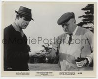 2d098 GOLDFINGER 8x10 still '64 Gert Froebe realizes that Sean Connery has switched his golfball!