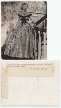 2d125 JEZEBEL 7x9 movie still '38 best close up of pretty elegant Bette Davis walking down stairs!