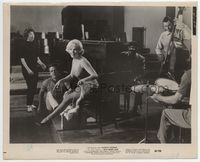 2d134 LET'S MAKE LOVE 8.25x10 still '60 sexiest Marilyn Monroe sitting by piano on stage with band!
