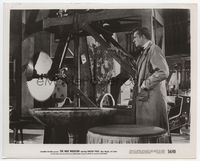 2d136 MAD MAGICIAN 8x10.25 still '54 Vincent Price stands by giant circular saw torture machine!