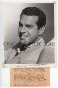 2d210 TAKE A LETTER DARLING 8.25x10 movie still '42 great smiling close portrait of Fred MacMurray!