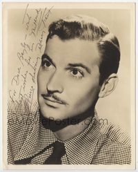 2d244 ZACHARY SCOTT signed deluxe 8x10 movie still '45 great close portrait, with long inscription!