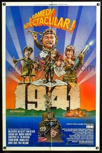 2e018 1941 style F one-sheet poster '79 Steven Spielberg, art of John Belushi as Wild Bill by Green!